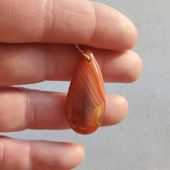 New Orange Onyx Agate Dangle Earrings. - Picture 13 of 16